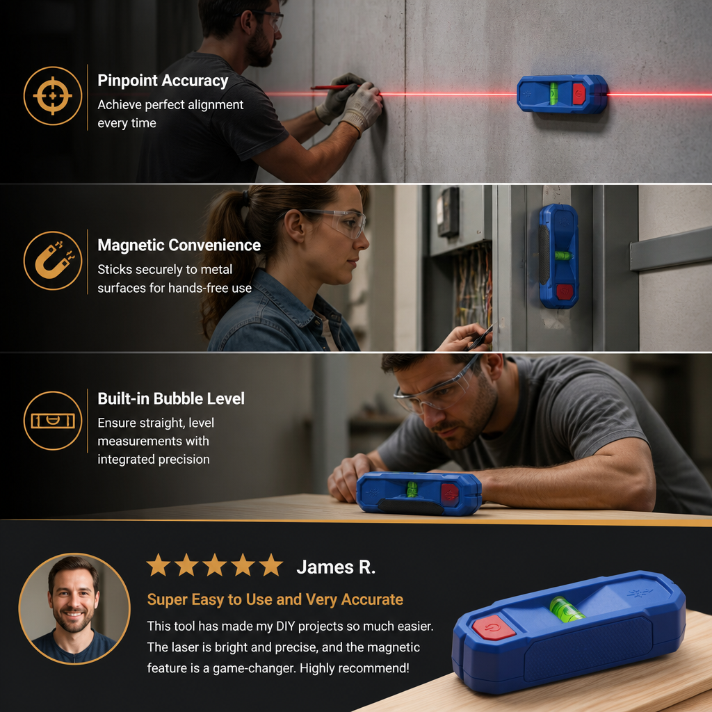 3-in-1 Magnetic Laser Level & Stud Finder