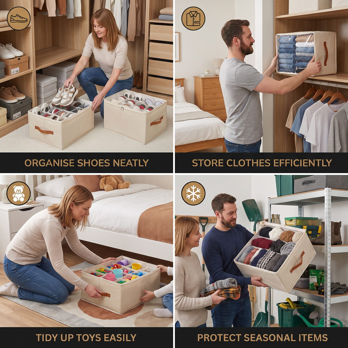 Collapsible Shoe Organizer with Easy-Access Design for Wardrobe Storage