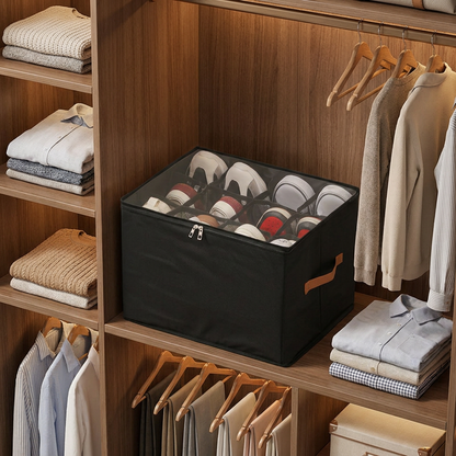 Collapsible Shoe Organizer with Easy-Access Design for Wardrobe Storage