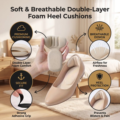 Soft & Breathable Double-Layer Foam Heel Cushions