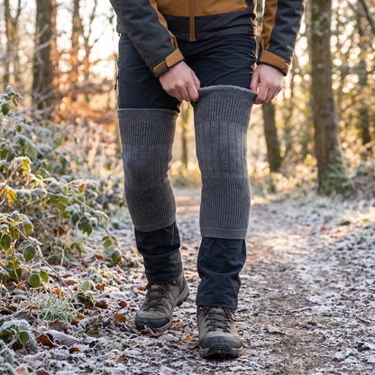 Universal Long Knee Warmers with Thick Faux Fur Lining for Winter