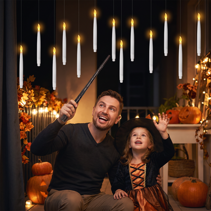 Magic Wand-Controlled Floating LED Candles