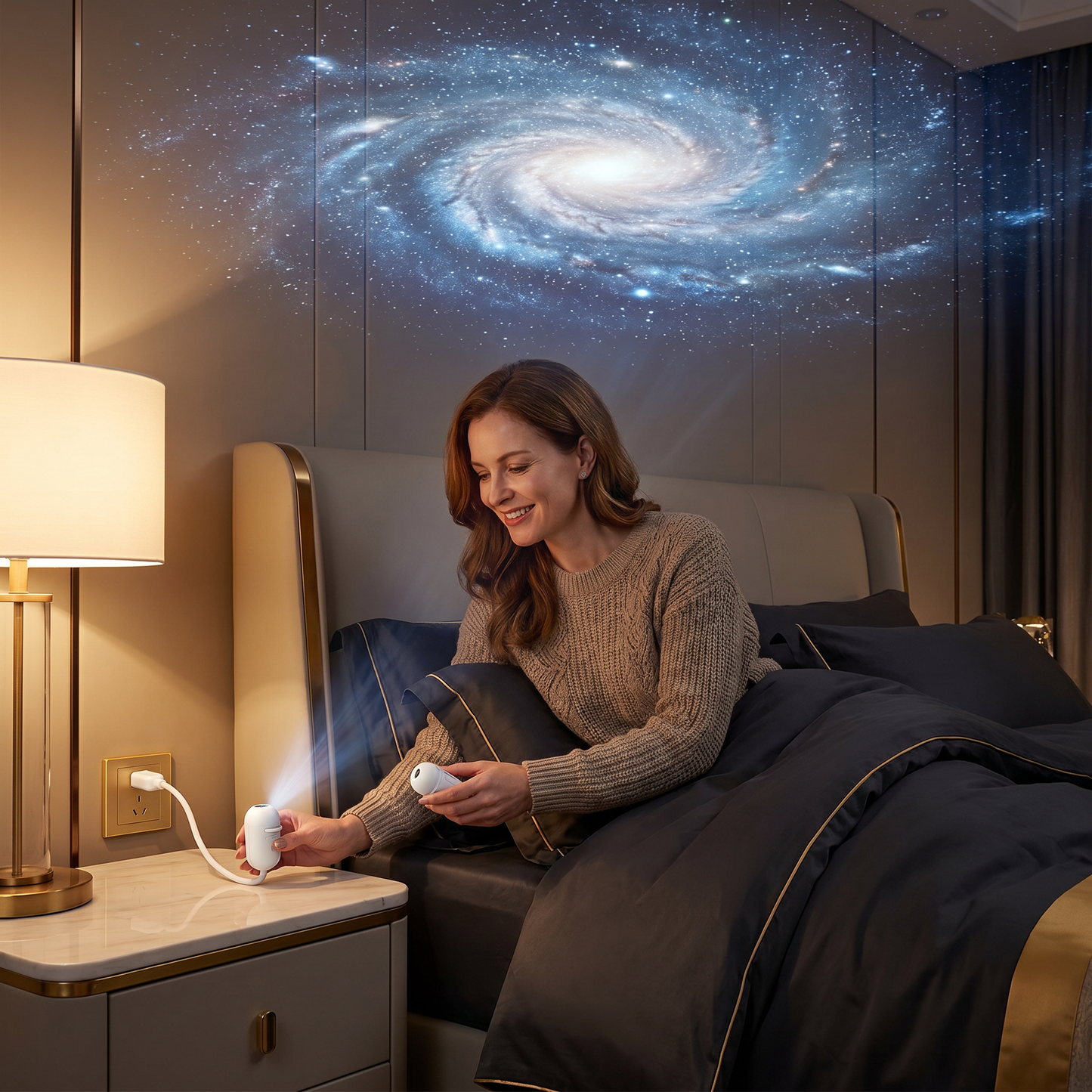 Modern Starry Sky Lamp – USB Mini Projector Night Light for Bedroom & Relaxing Ambience incl. 5 Patterns