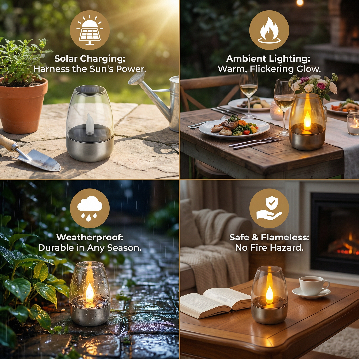 LED Solar Candle Light – Flameless & Weatherproof for Outdoor Use
