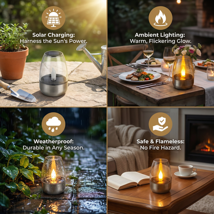 LED Solar Candle Light – Flameless & Weatherproof for Outdoor Use