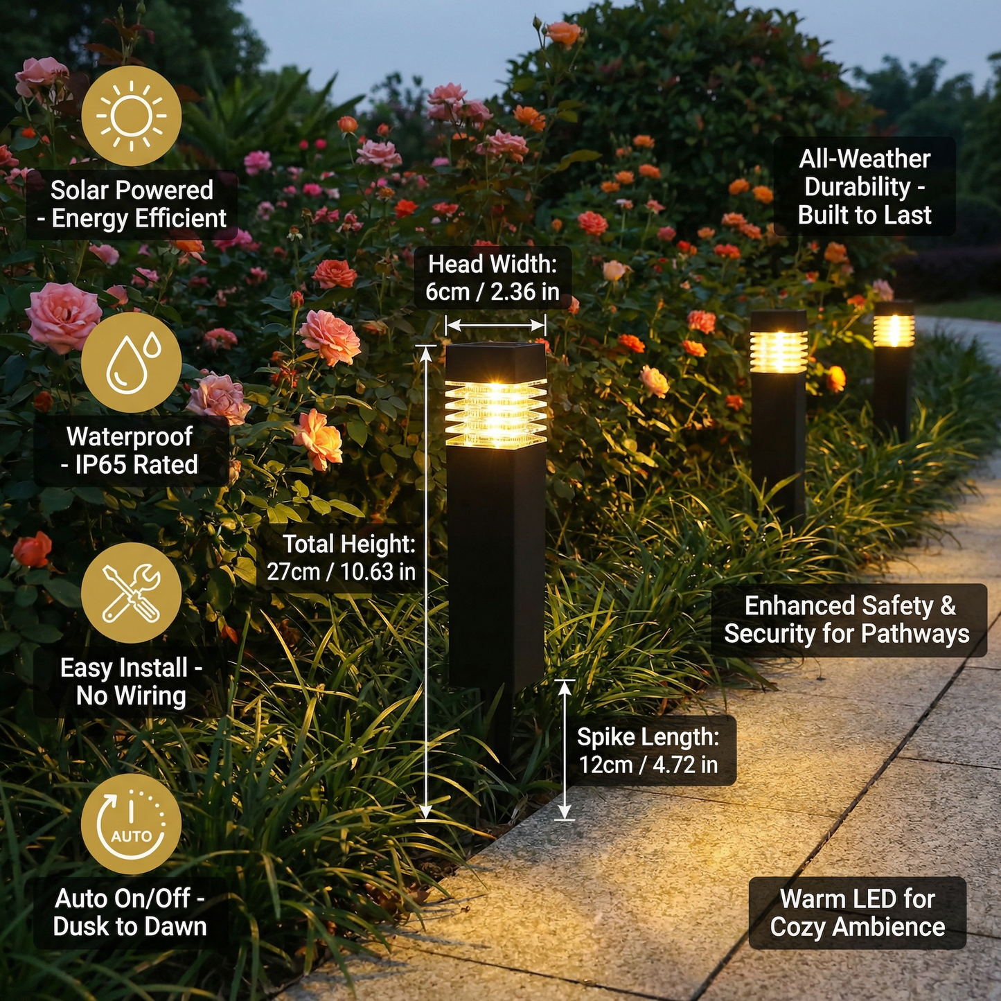 Solar LED Ground Lights – Waterproof Garden Lights for Pathway, Lawn & Patio