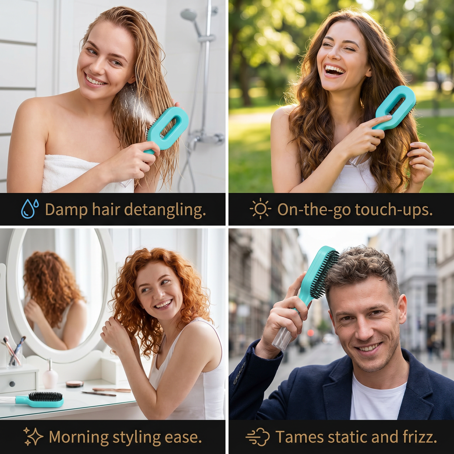 Anti-Frizz Spray Hair Brush – Smooths Flyaways and Makes Hairstyling Easier