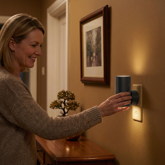 LED Plug-in Night Light – Dimmable with Light Sensor for a Cozy Home