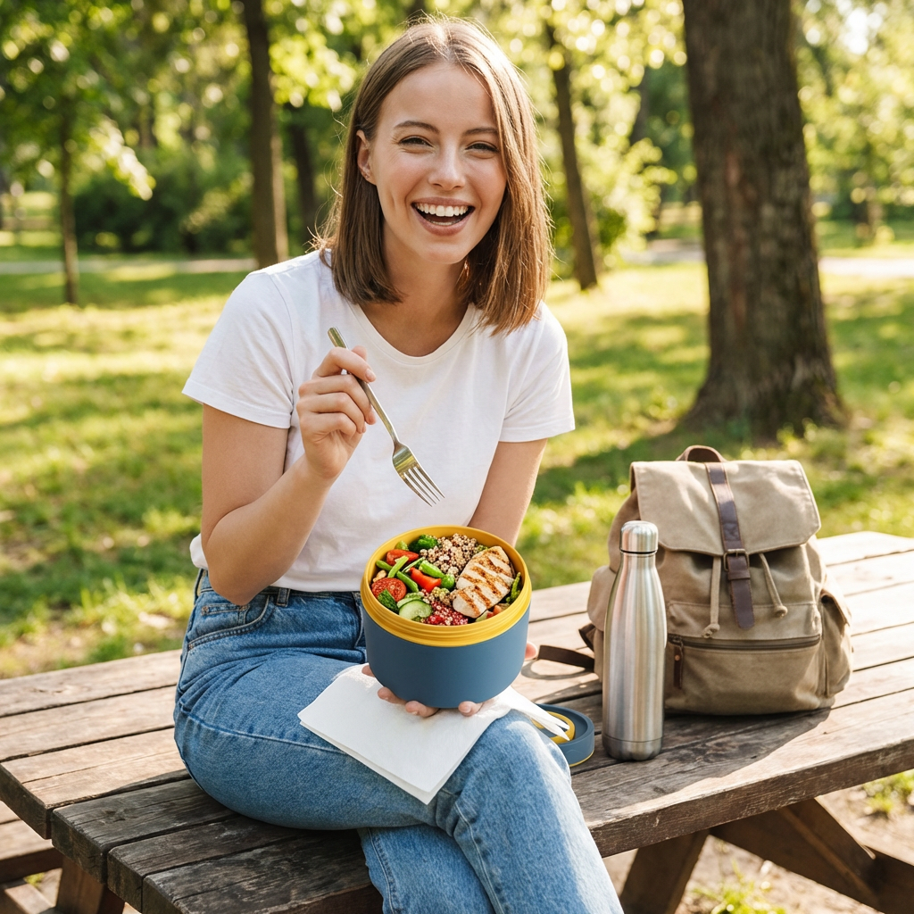 3-Piece Lunch Box Set – Insulated, Leak-Proof & Practical for On-the-Go