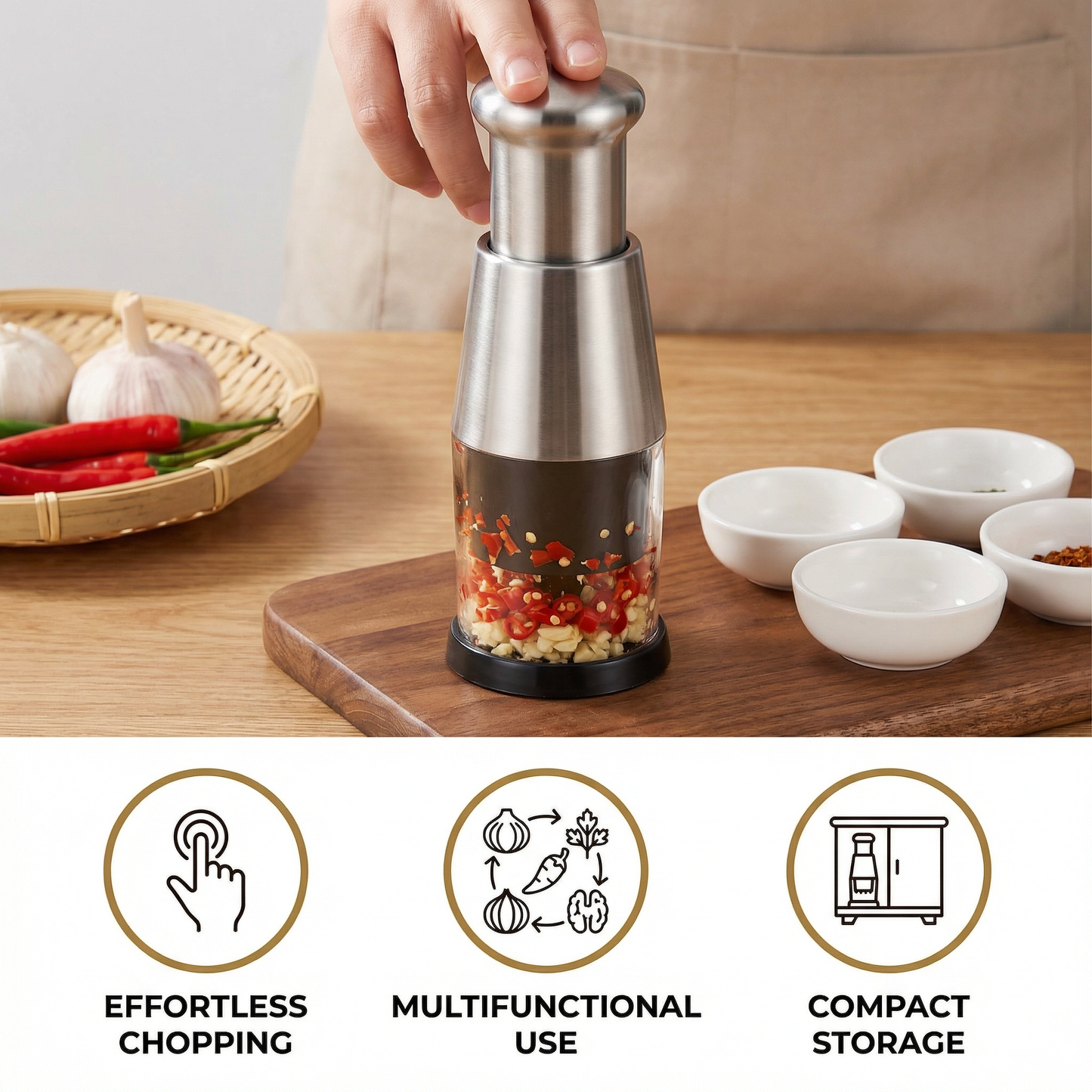 Multifunctional Chopper – Manual Kitchen Tool for Versatile Applications