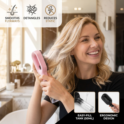 Anti-Frizz Spray Hair Brush – Smooths Flyaways and Makes Hairstyling Easier