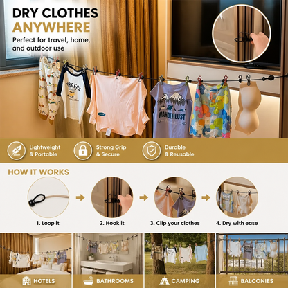 Portable Elastic Travel Clothes Rack