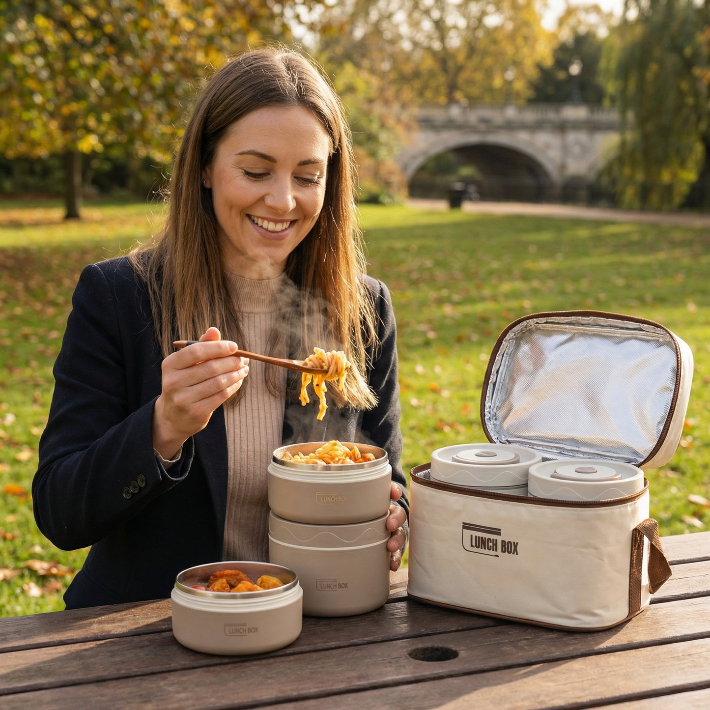 3-Piece Lunch Box Set – Insulated, Leak-Proof & Practical for On-the-Go