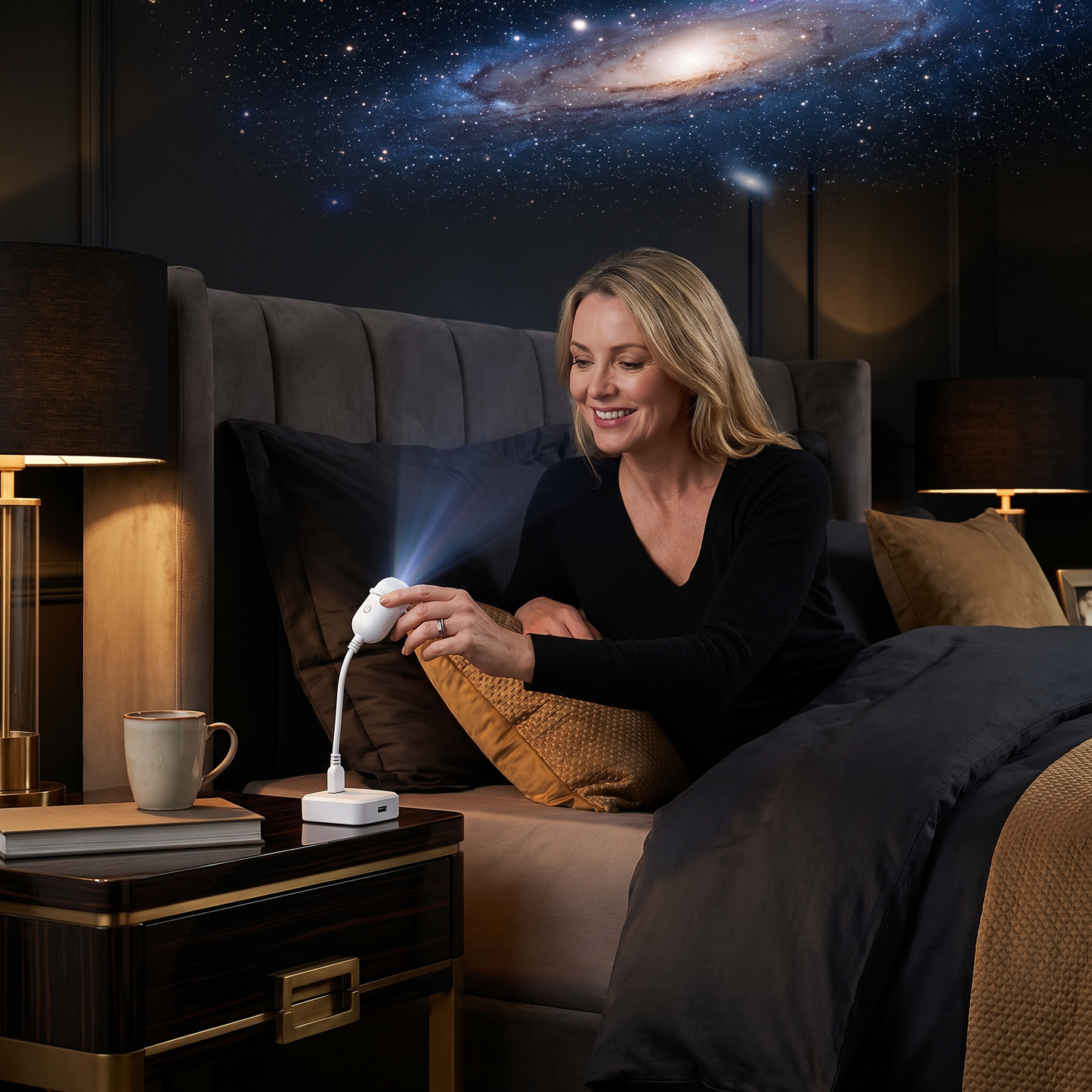 Modern Starry Sky Lamp – USB Mini Projector Night Light for Bedroom & Relaxing Ambience incl. 5 Patterns