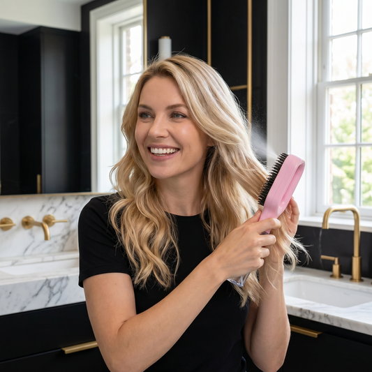 Anti-Frizz Spray Hair Brush – Smooths Flyaways and Makes Hairstyling Easier