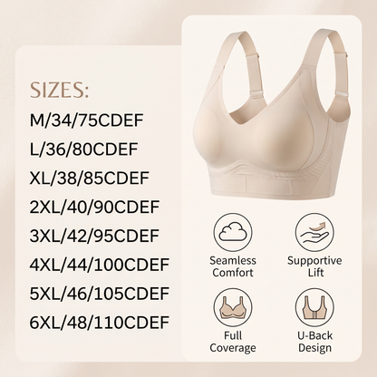 Seamless Full-Coverage Bra – Supportive Lift for Plus Sizes