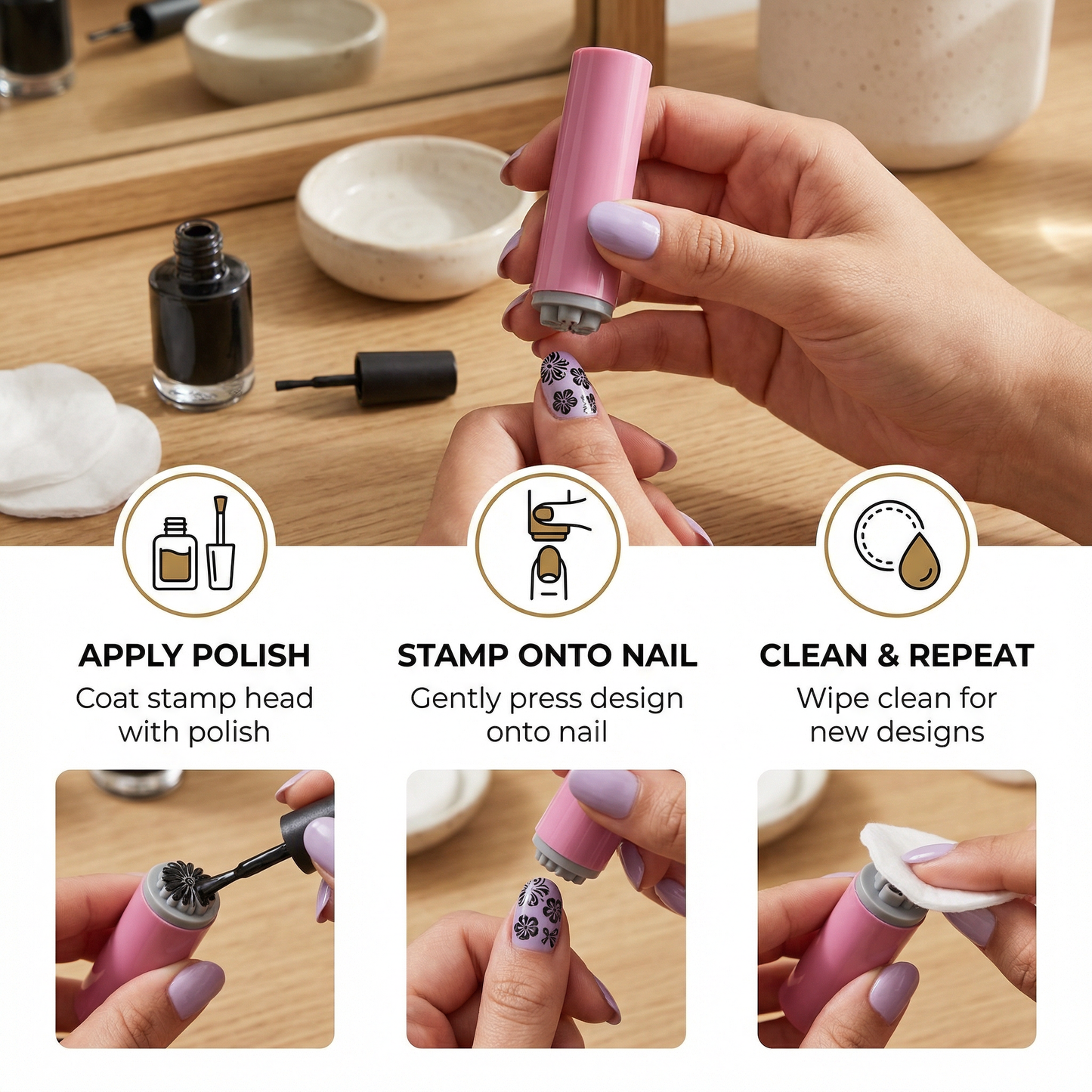 Nail Art Stamp Set – DIY Manicure with Floral Designs