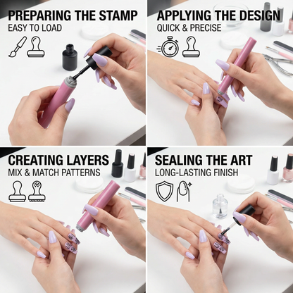 Nail Art Stamp Set – DIY Manicure with Floral Designs