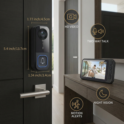 Wireless Smart Video Doorbell Camera – HD Security with Two-Way Talk & Motion Alerts