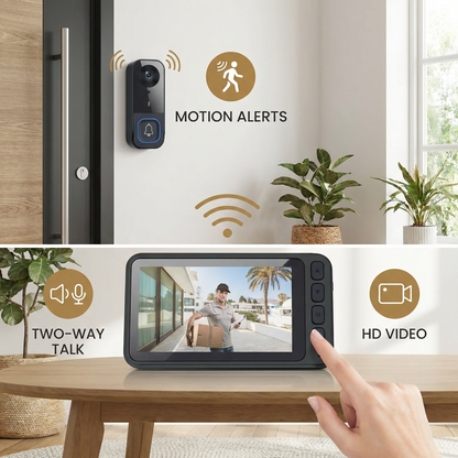 Wireless Smart Video Doorbell Camera – HD Security with Two-Way Talk & Motion Alerts