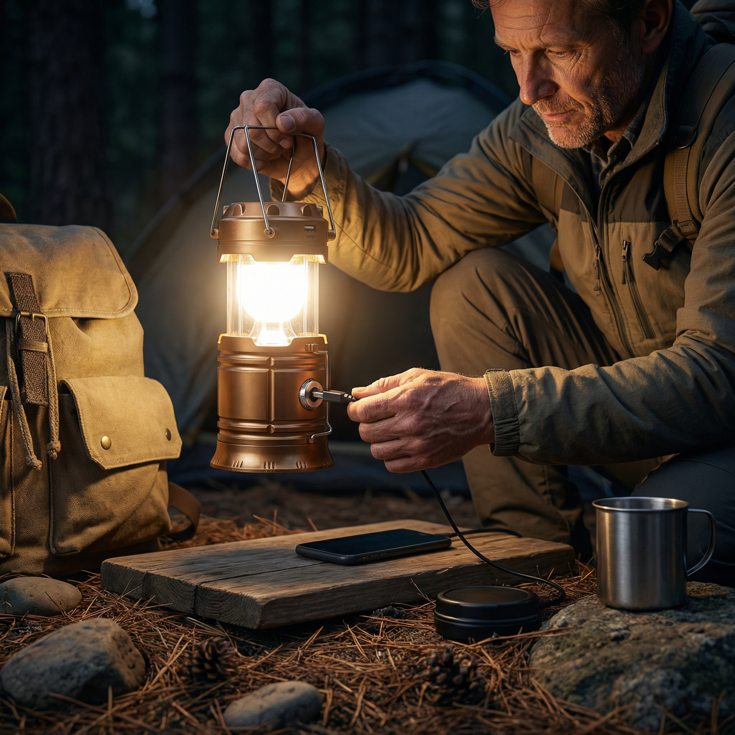 Rechargeable Solar Lantern with USB – Portable LED Light for Outdoor and Emergencies
