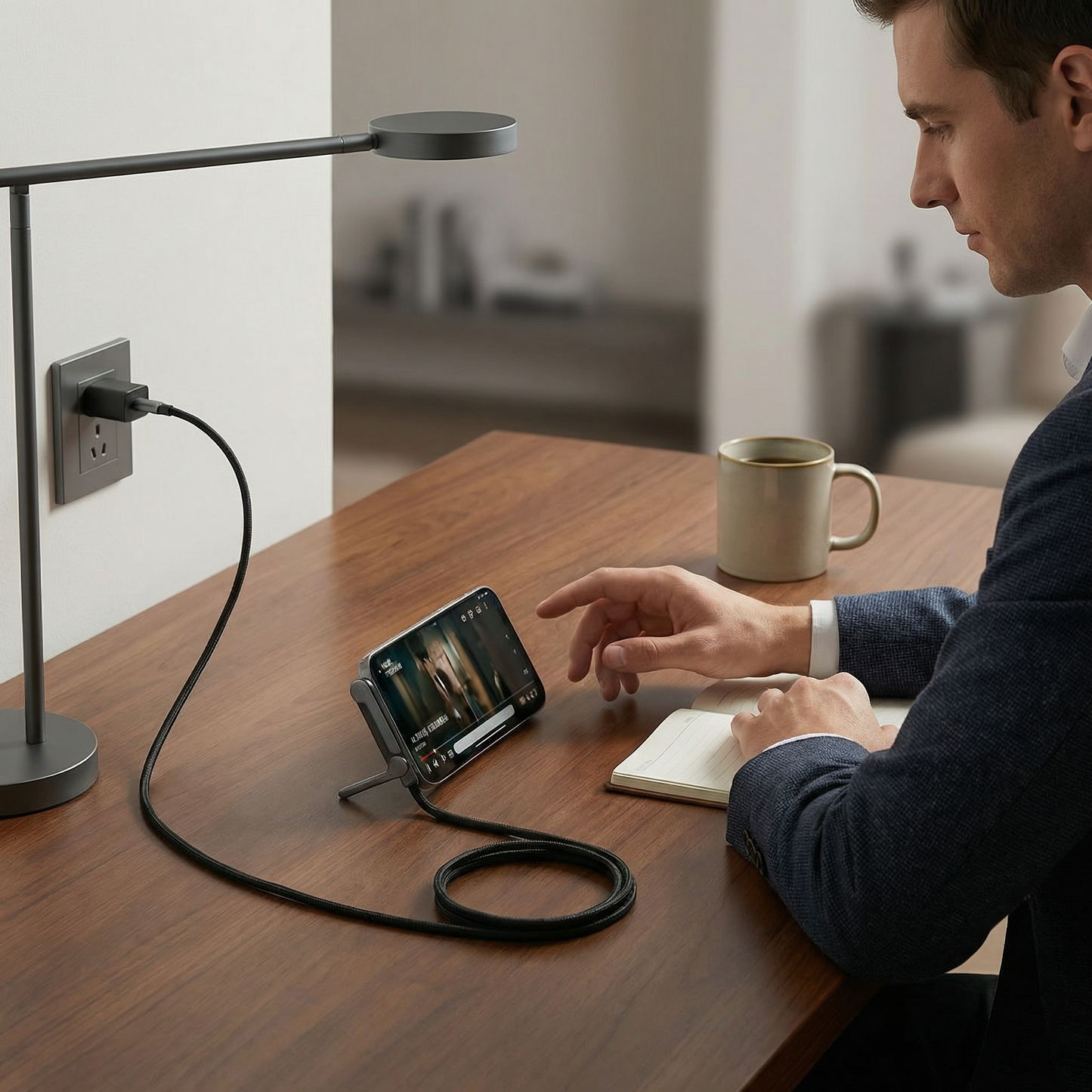 2-in-1 Foldable Fast Charging Cable & Phone Stand