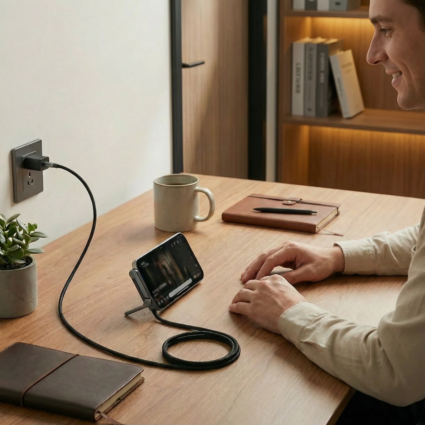 2-in-1 Foldable Fast Charging Cable & Phone Stand