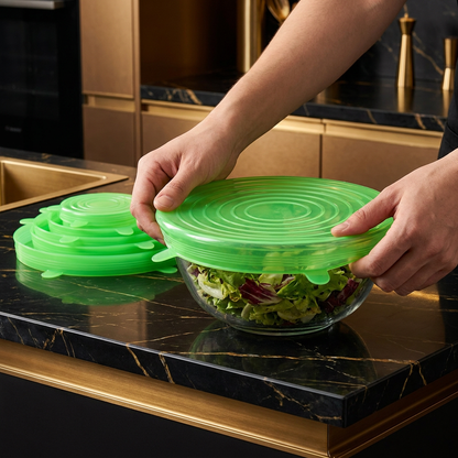 6-Piece Silicone Stretch Lid Set – Reusable BPA-Free Food Covers