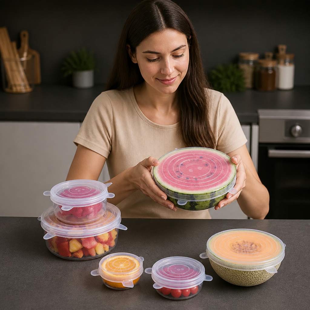 6-Piece Silicone Stretch Lid Set – Reusable BPA-Free Food Covers