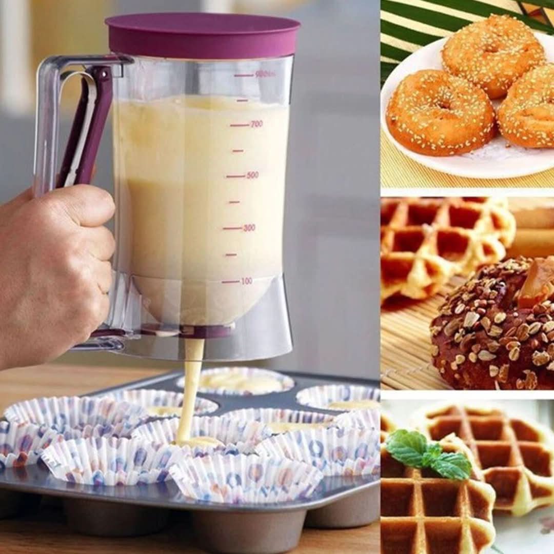Precision Batter Dispenser with Measuring Scale and Easy-Pour Spout for Pancakes, Muffins, and Cakes