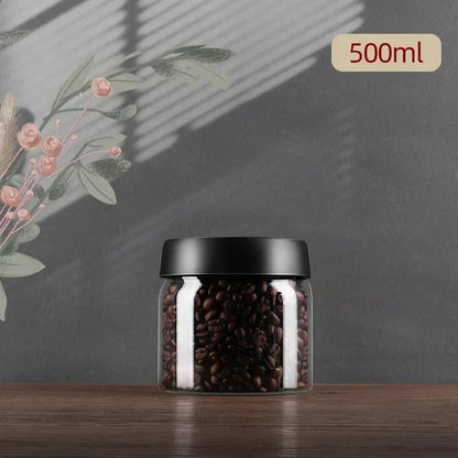 Airtight Glass Coffee Bean Storage Jar with Flavor-Saving Lid for Maximum Freshness