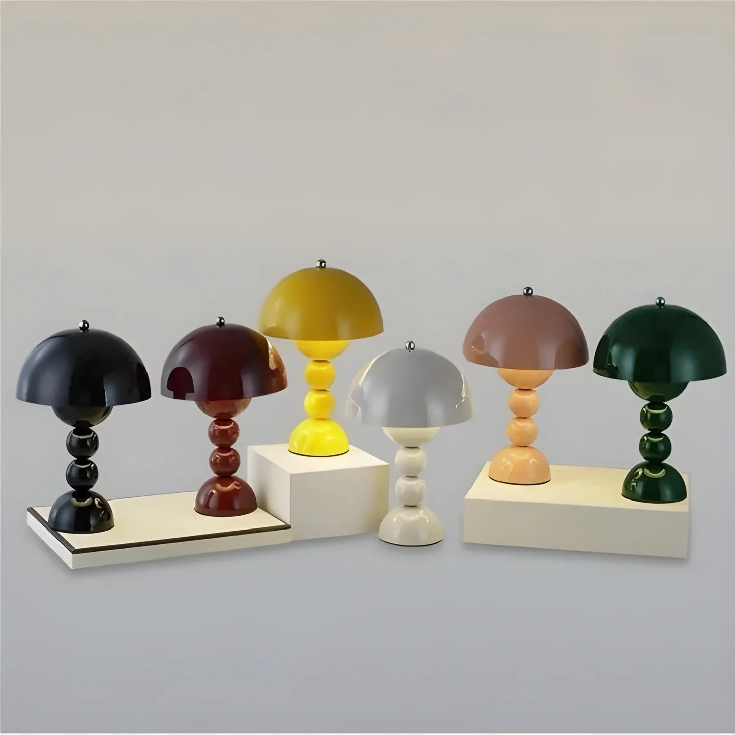 Modern Geometric Table Lamp - Stylish Scandinavian Design with Colorful Base