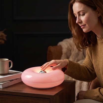 Retro Donut-Shaped LED Lamp with Cozy Ambient Glow