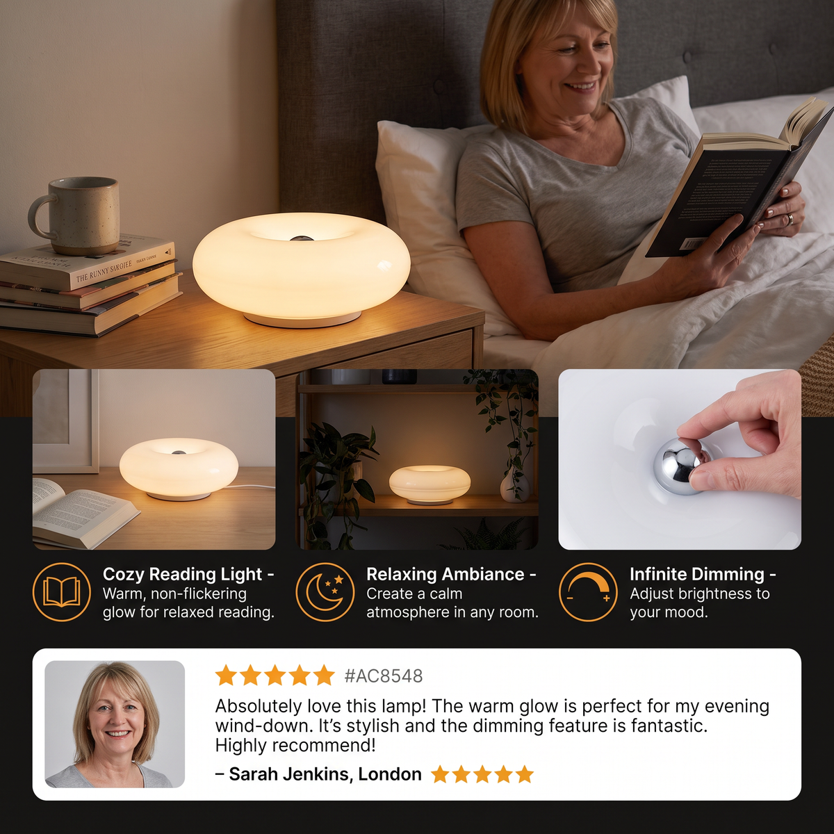 Retro Donut-Shaped LED Lamp with Cozy Ambient Glow