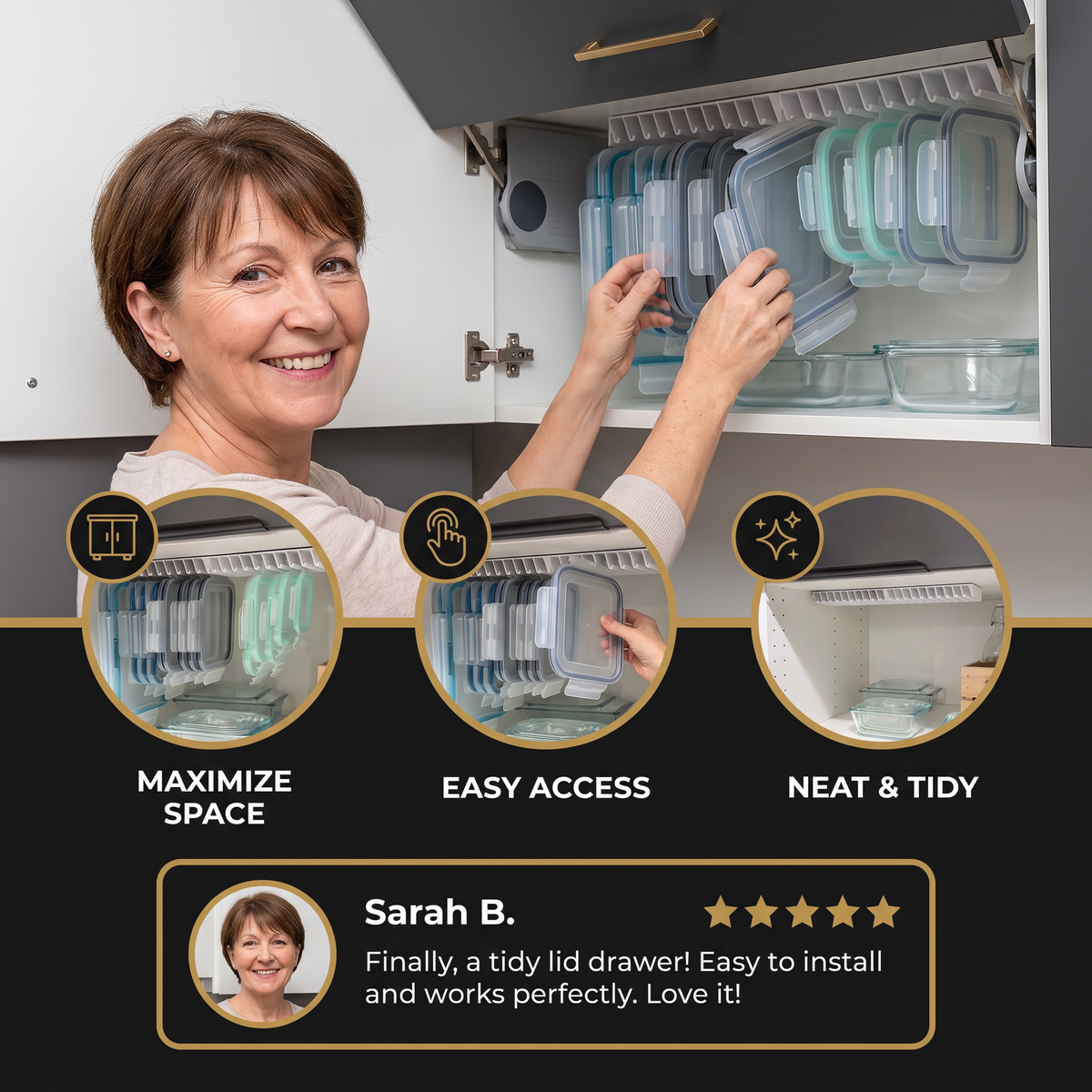 Space-Saving Tupperware Lid Organizer Rack