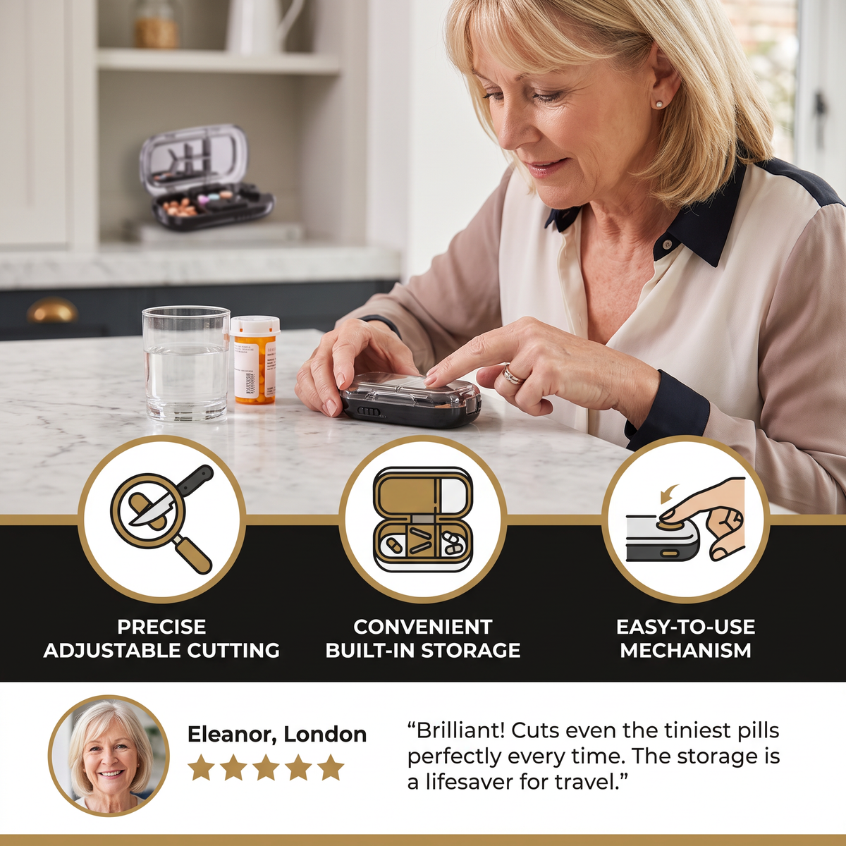 Adjustable Precision Pill Cutter