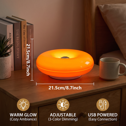 Retro Donut-Shaped LED Lamp with Cozy Ambient Glow