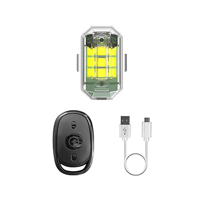 Rechargeable Wireless LED Motorcycle Tail Light with Remote Control for Brake and Warning Signals