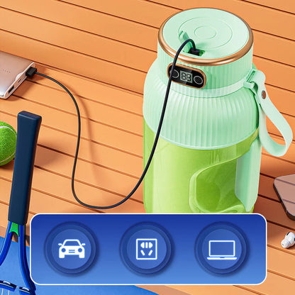 Portable USB Blender with Dual Lids – Smoothies and Storage