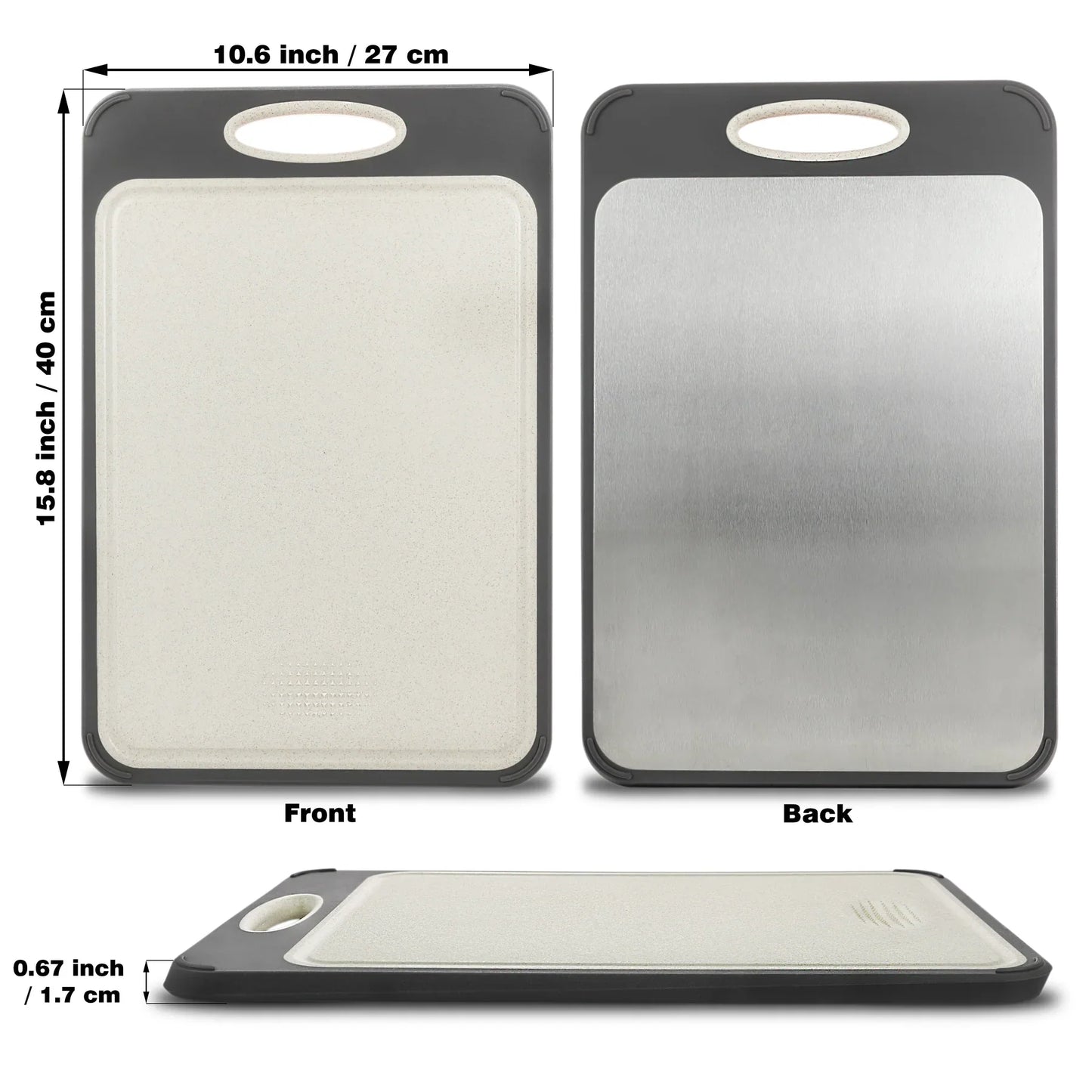 Stainless Steel Cutting Board with Non-Slip Handle – Hygienic and Precise Cutting Solution