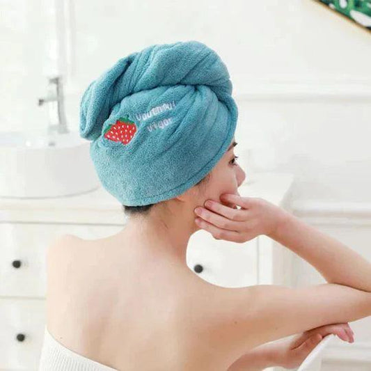 Soft Microfiber Hair Towel with Adjustable Fastener – Quick-Dry Towel for Effortless Hair Care