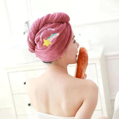 Soft Microfiber Hair Towel with Adjustable Fastener – Quick-Dry Towel for Effortless Hair Care