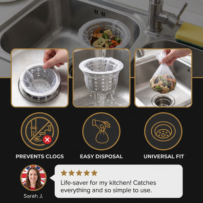 Disposable Sink Strainer Nets – Anti-Clog Mesh for Sink & Drain (2-Pack)