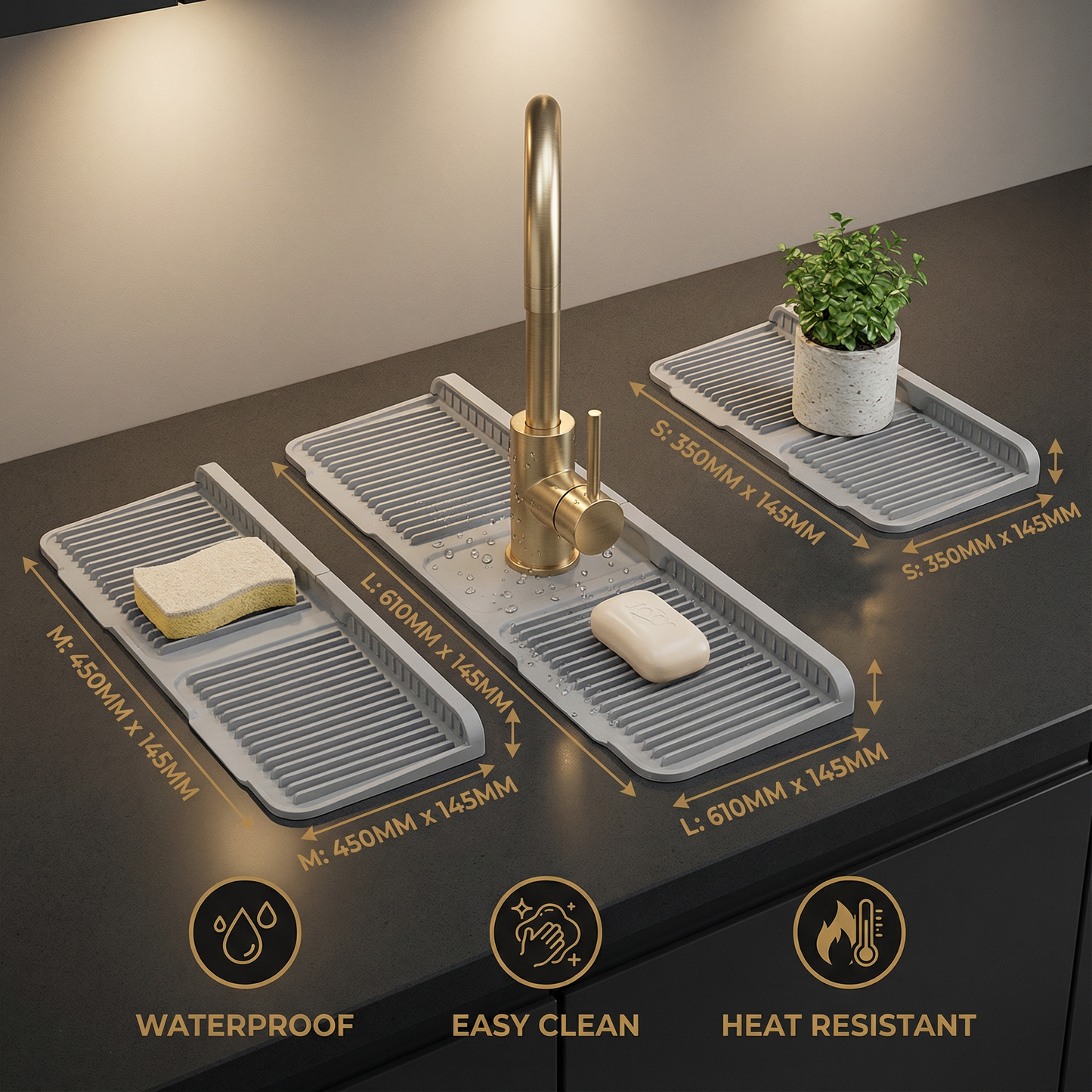 Silicone Faucet Splash Guard – Drip Mat for Sink & Basin