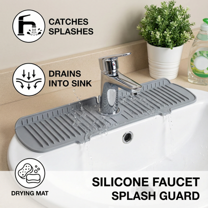 Silicone Faucet Splash Guard – Drip Mat for Sink & Basin