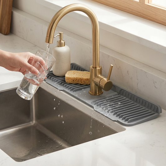 Silicone Faucet Splash Guard – Drip Mat for Sink & Basin