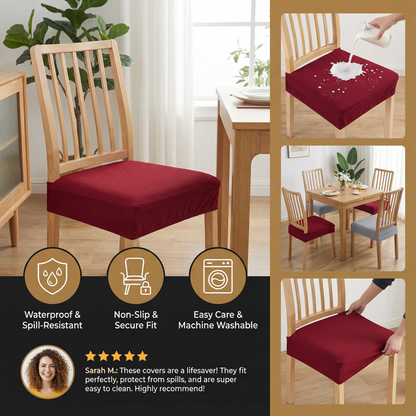Waterproof Jacquard Chair Cushion Cover – Non-Slip & Easy Care