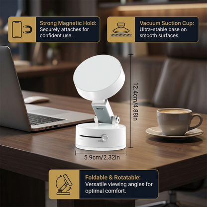 Magnetic Phone Holder with Vacuum Suction Cup – Foldable & Double-Sided, Universal for All Smartphones