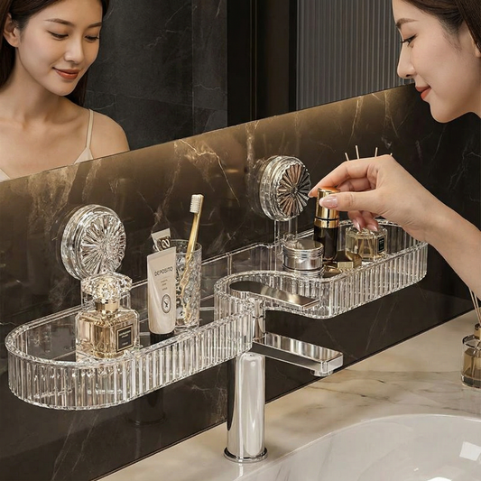 Suction Cup Bathroom Sink Storage Tray