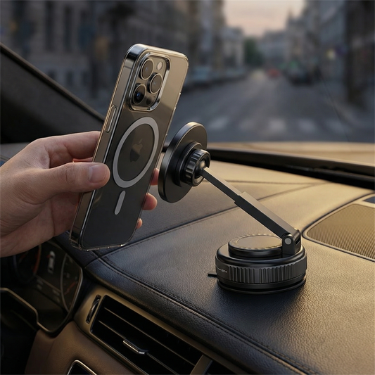 Magnetic Suction Cup – Extendable 360° Phone Holder with Vacuum Lock